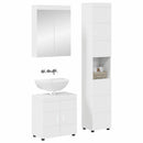 vidaXL Fürdőszoba bútor szett TULUM 3 pcs Magas Fényű Fehér