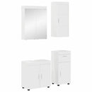 vidaXL Fürdőszoba bútor szett TULUM 4 pcs Magas Fényű Fehér