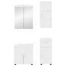 vidaXL Fürdőszoba bútor szett TULUM 4 pcs Magas Fényű Fehér