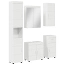 vidaXL Fürdőszoba bútor szett TULUM 5 pcs Magas Fényű Fehér