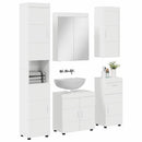 vidaXL Fürdőszoba bútor szett TULUM 5 pcs Magas Fényű Fehér