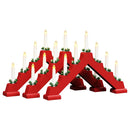 vidaXL Karácsonyi gyertya híd 7 LED-del 3 pcs Piros 39.5 x 5 x 29 cm