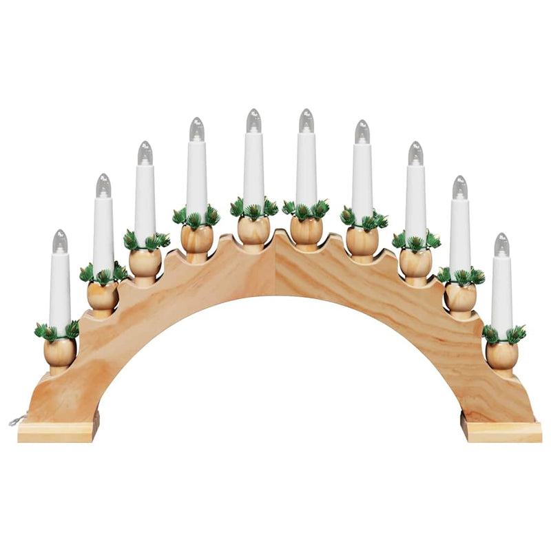 vidaXL Karácsonyi gyertyatartó ív 10 LED gyertyával Barna