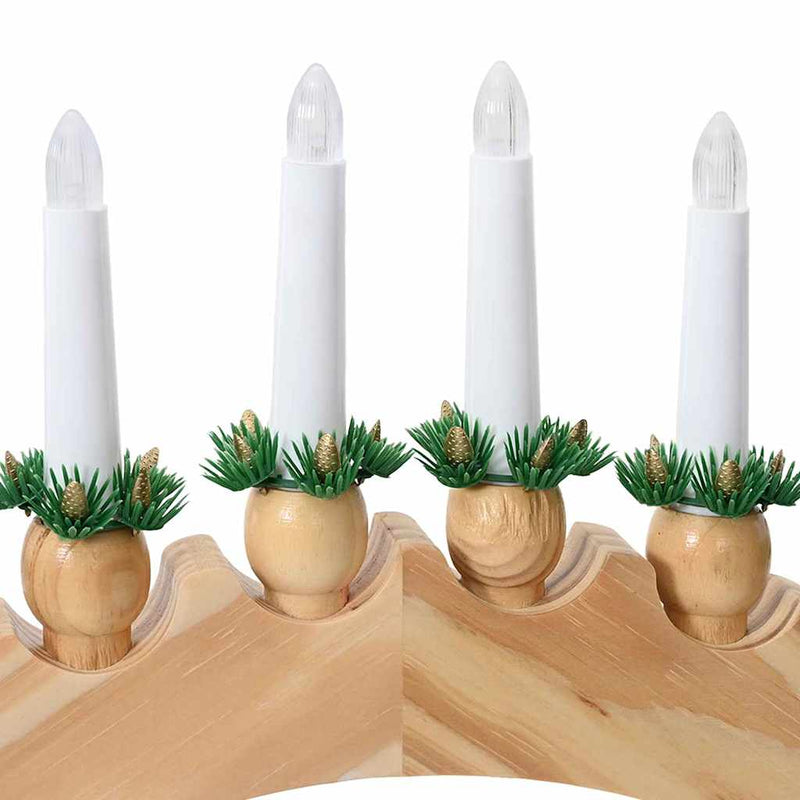 vidaXL Karácsonyi gyertyatartó ív 10 LED gyertyával 3 pcs Barna
