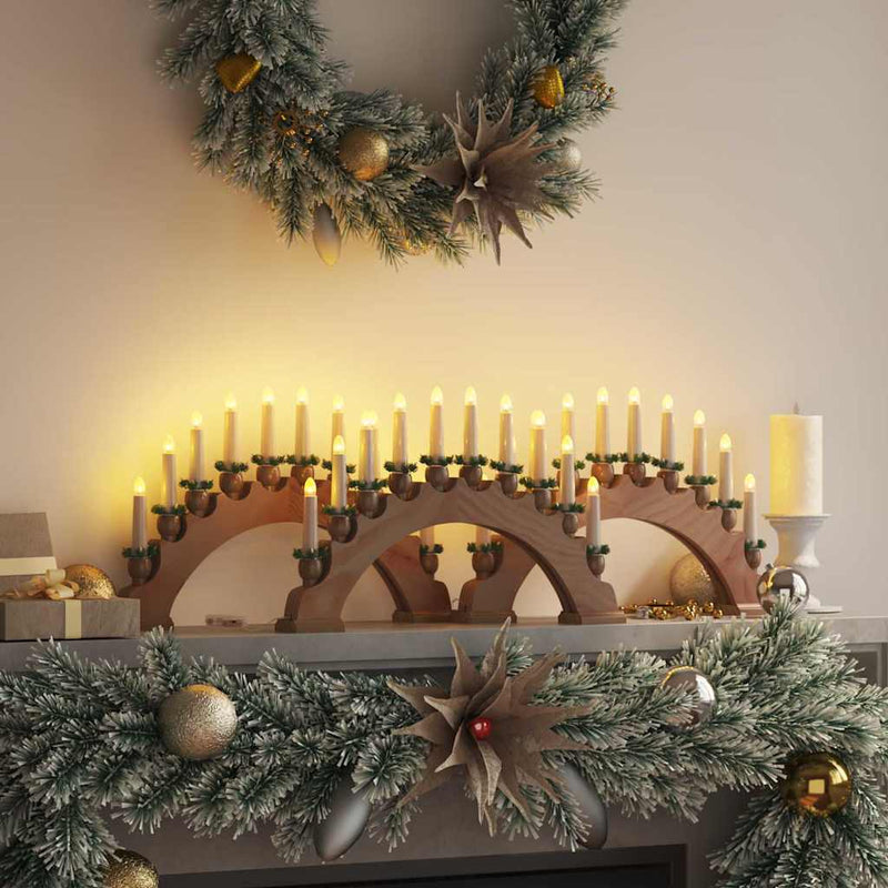 vidaXL Karácsonyi gyertyatartó ív 10 LED gyertyával 3 pcs Barna