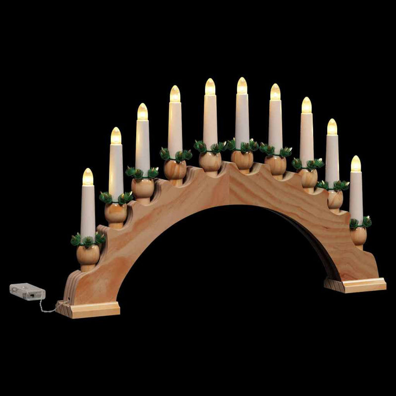 vidaXL Karácsonyi gyertyatartó ív 10 LED gyertyával 3 pcs Barna
