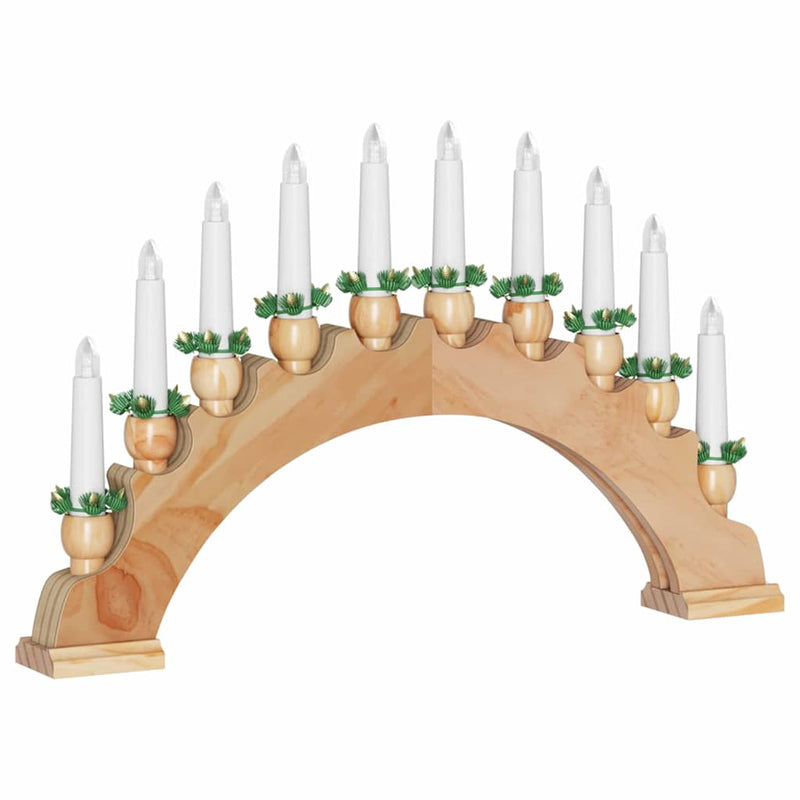vidaXL Karácsonyi gyertyatartó ív 10 LED gyertyával 3 pcs Barna