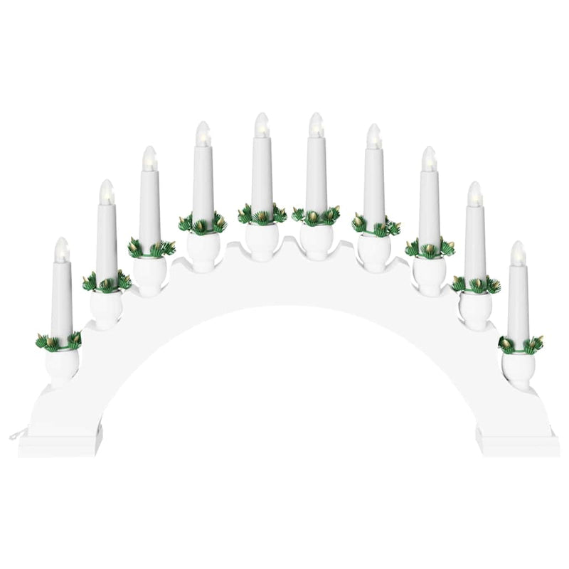 vidaXL Karácsonyi gyertyatartó ív 10 LED gyertyával Fehér