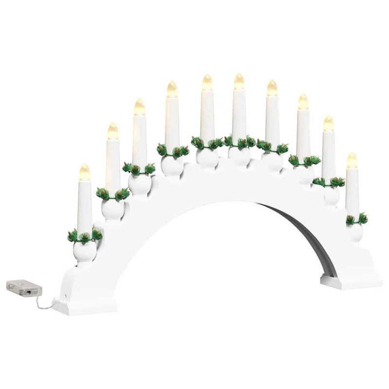 vidaXL Karácsonyi gyertyatartó ív 10 LED gyertyával 3 pcs Fehér