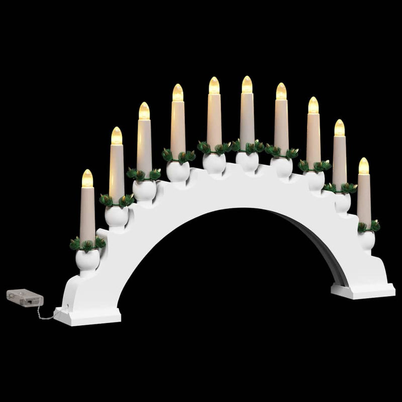 vidaXL Karácsonyi gyertyatartó ív 10 LED gyertyával 3 pcs Fehér