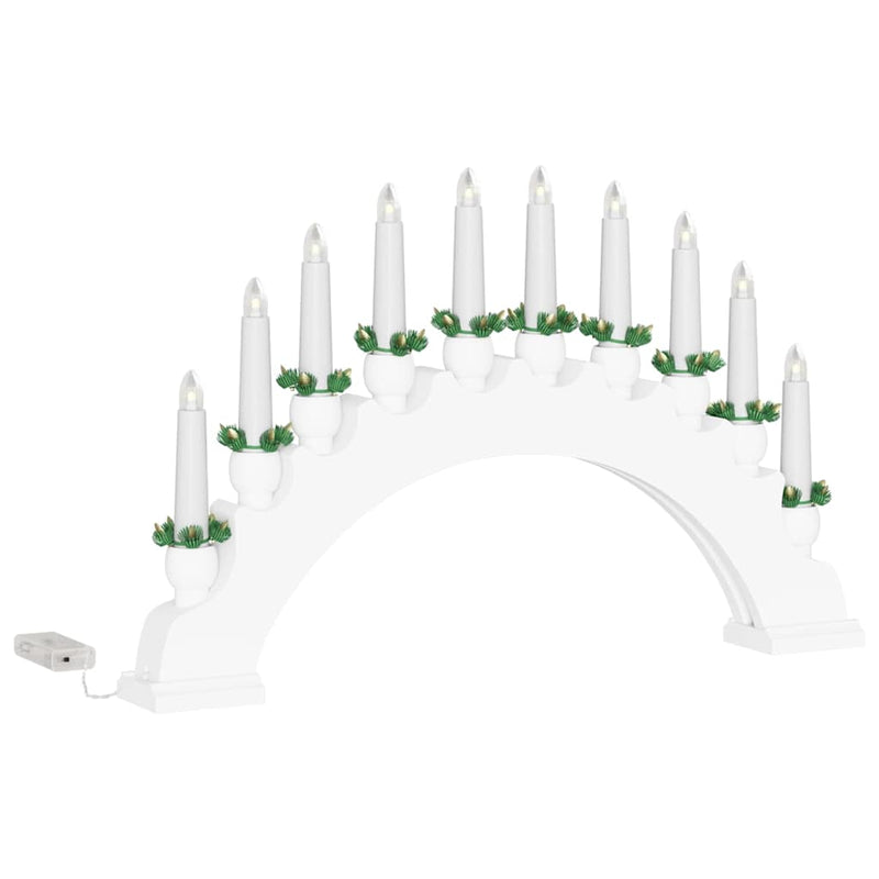 vidaXL Karácsonyi gyertyatartó ív 10 LED gyertyával 3 pcs Fehér
