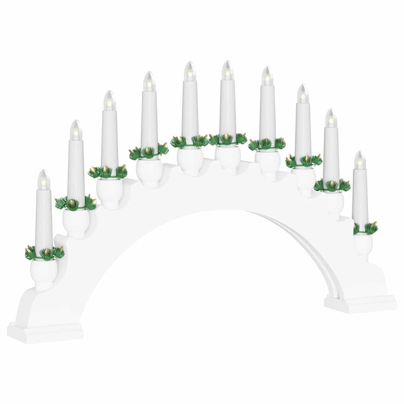 vidaXL Karácsonyi gyertyatartó ív 10 LED gyertyával 3 pcs Fehér
