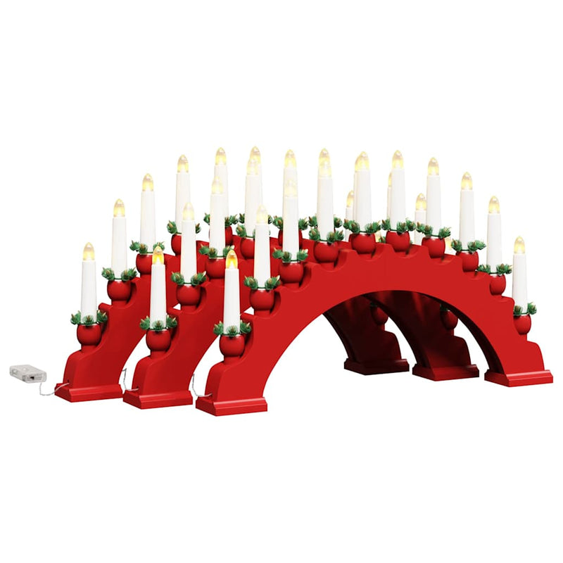 vidaXL Karácsonyi gyertyatartó ív 10 LED gyertyával 3 pcs Piros