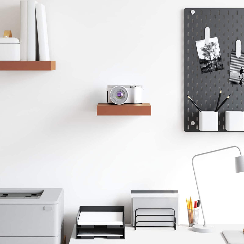 vidaXL Falpolc Falra szerelhető Piros 23 x 23,5 x 4 cm Faanyag