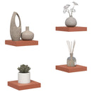 vidaXL Falpolc Falra szerelhető 4 pcs Piros 23 x 23,5 x 4 cm Faanyag