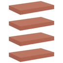 vidaXL Falpolc Falra szerelhető 4 pcs Piros 40 x 23,5 x 4 cm Faanyag