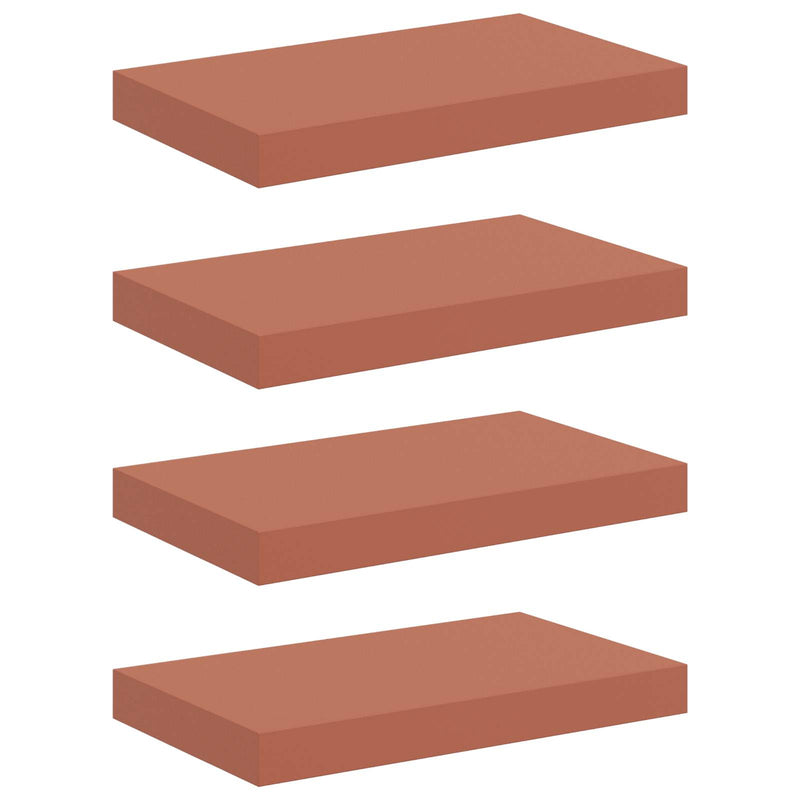 vidaXL Falpolc Falra szerelhető 4 pcs Piros 40 x 23,5 x 4 cm Faanyag