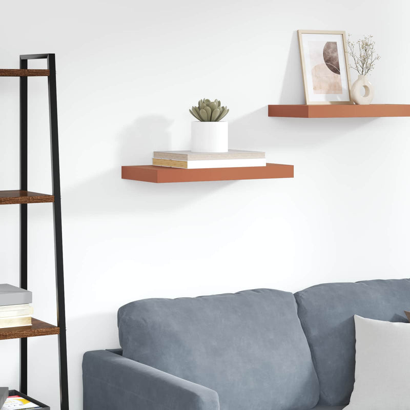 vidaXL Falpolc Falra szerelhető tárolóval Piros 50 x 23 x 4 cm Faanyag