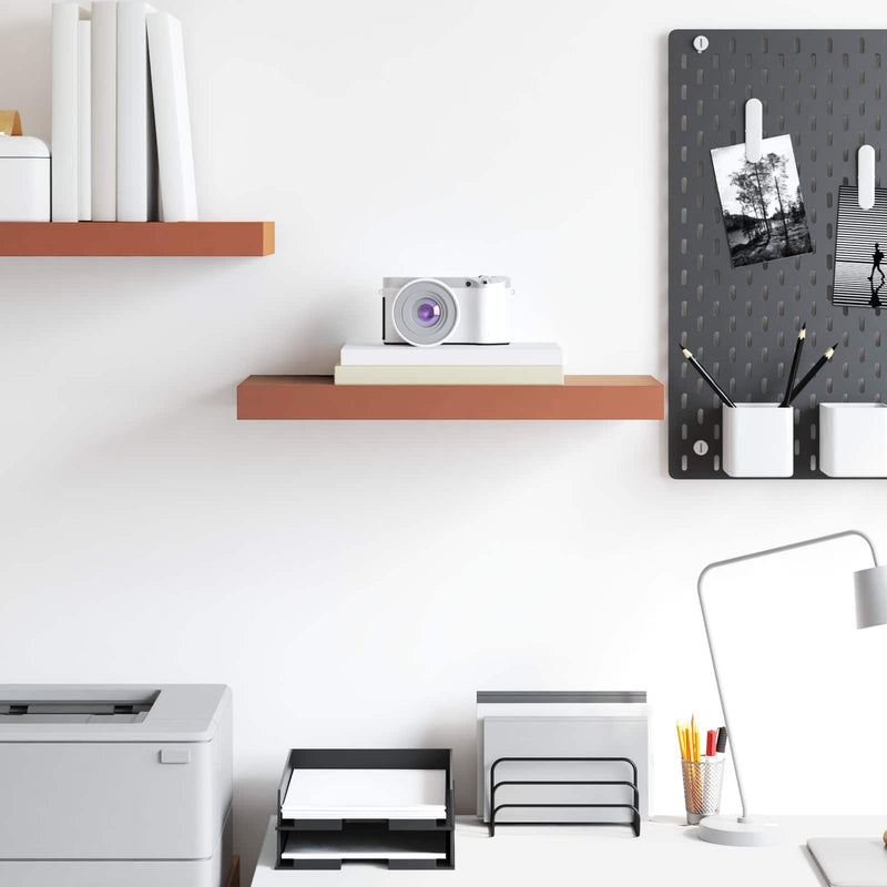 vidaXL Falpolc Falra szerelhető tárolóval Piros 50 x 23 x 4 cm Faanyag