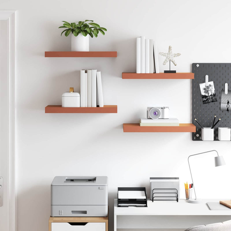 vidaXL Falpolc Falra szerelhető 4 pcs Piros 50 x 23 x 4 cm Faanyag