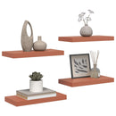 vidaXL Falpolc Falra szerelhető 4 pcs Piros 50 x 23 x 4 cm Faanyag