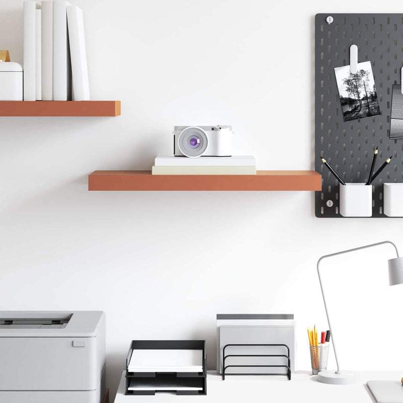 vidaXL Falpolc Falra szerelhető tárolóval Piros 50 x 23 x 4 cm Faanyag