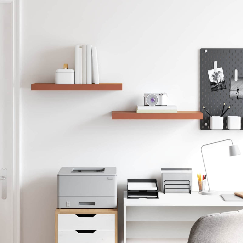 vidaXL Falpolc Falra szerelhető 2 pcs Piros 50 x 23 x 4 cm Faanyag