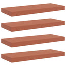 vidaXL Falpolc Falra szerelhető 4 pcs Piros 60 x 23 x 4 cm Faanyag