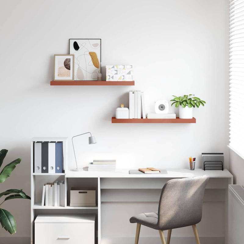 vidaXL Falpolc Falra szerelhető 2 pcs Piros 80 x 23,5 x 4 cm Faanyag