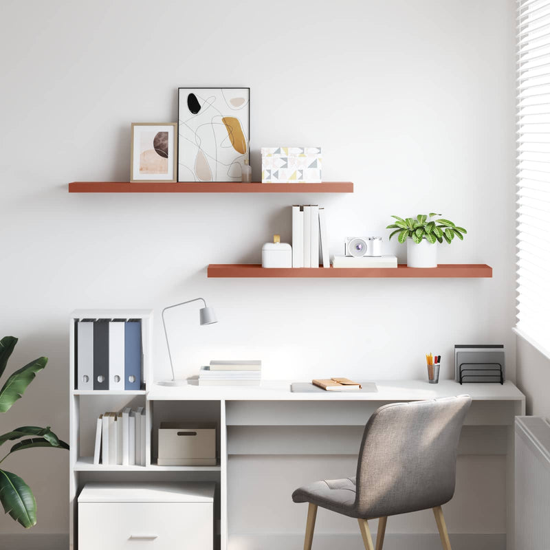 vidaXL Falpolc Falra szerelhető 2 pcs Piros 120 x 23,5 x 4 cm Faanyag