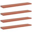 vidaXL Falpolc Falra szerelhető 4 pcs Piros 120 x 23,5 x 4 cm Faanyag