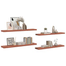 vidaXL Falpolc Falra szerelhető 4 pcs Piros 120 x 23,5 x 4 cm Faanyag