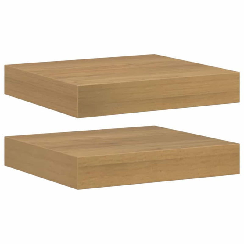 vidaXL Falpolc Falra szerelhető 2 pcs Barna 23 x 23,5 x 4 cm Faanyag