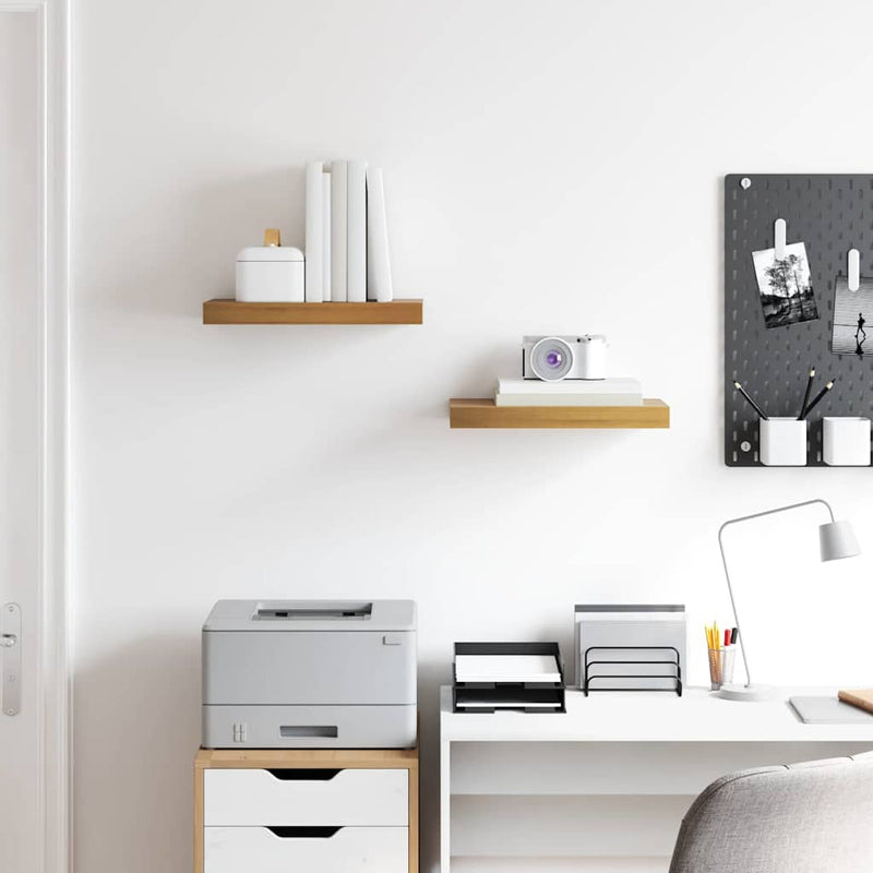 vidaXL Falpolc Falra szerelhető 2 pcs Barna 40 x 23,5 x 4 cm Faanyag