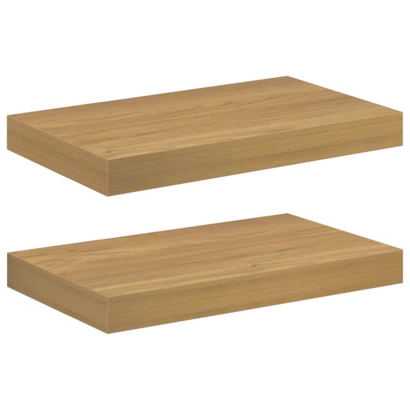 vidaXL Falpolc Falra szerelhető 2 pcs Barna 40 x 23,5 x 4 cm Faanyag