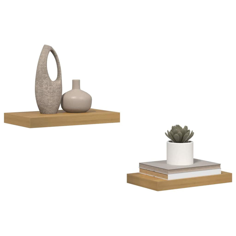 vidaXL Falpolc Falra szerelhető 2 pcs Barna 40 x 23,5 x 4 cm Faanyag