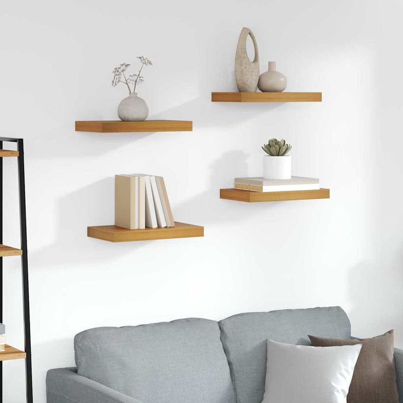 vidaXL Falpolc Falra szerelhető 4 pcs Barna 40 x 23,5 x 4 cm Faanyag