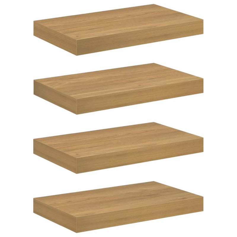 vidaXL Falpolc Falra szerelhető 4 pcs Barna 40 x 23,5 x 4 cm Faanyag