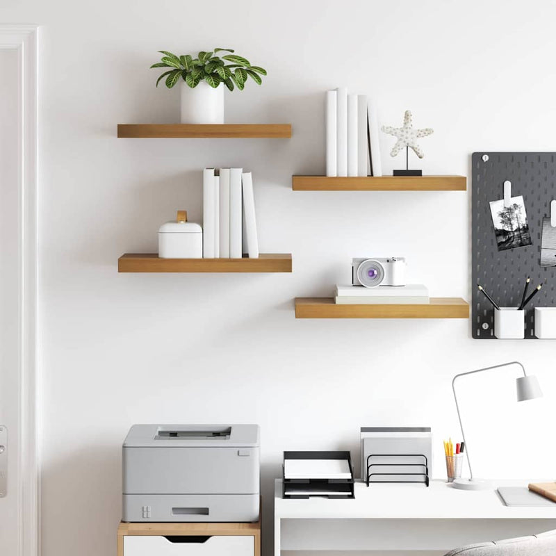 vidaXL Falpolc Falra szerelhető 4 pcs Barna 50 x 23 x 4 cm Faanyag