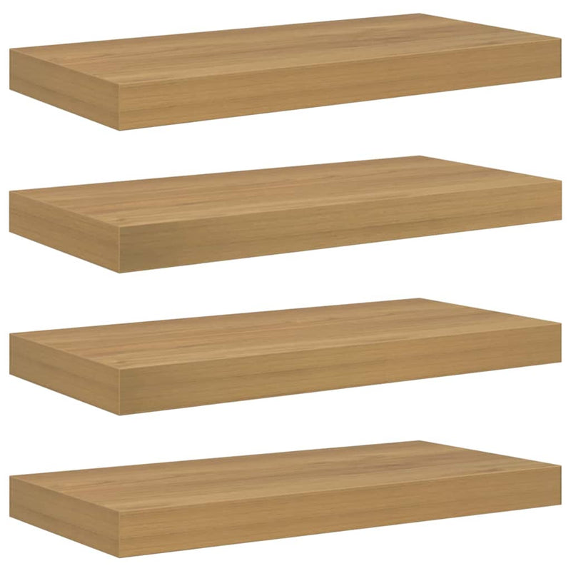 vidaXL Falpolc Falra szerelhető 4 pcs Barna 50 x 23 x 4 cm Faanyag