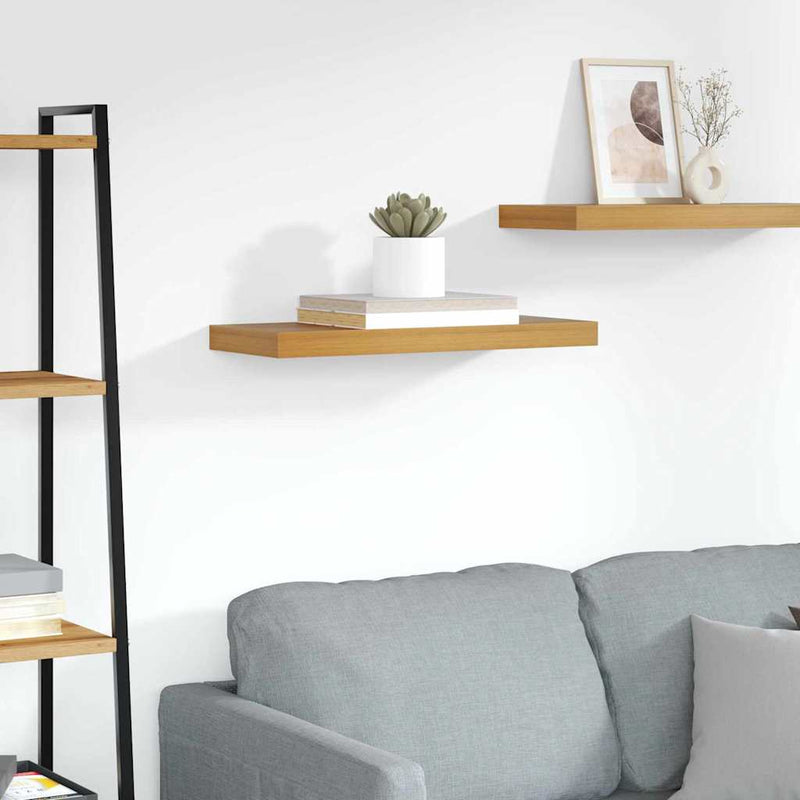 vidaXL Falpolc Falra szerelhető tárolóval Barna 50 x 23 x 4 cm Faanyag