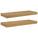 vidaXL Falpolc Falra szerelhető 2 pcs Barna 50 x 23 x 4 cm Faanyag