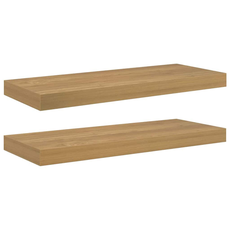 vidaXL Falpolc Falra szerelhető 2 pcs Barna 50 x 23 x 4 cm Faanyag