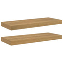 vidaXL Falpolc Falra szerelhető 2 pcs Barna 60 x 23 x 4 cm Faanyag