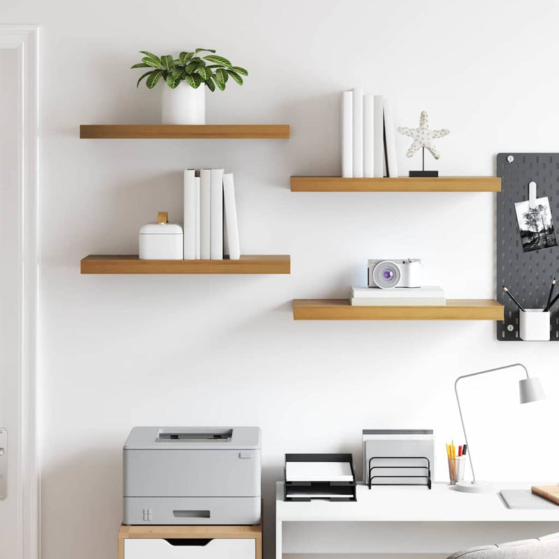 vidaXL Falpolc Falra szerelhető 4 pcs Barna 50 x 23 x 4 cm Faanyag