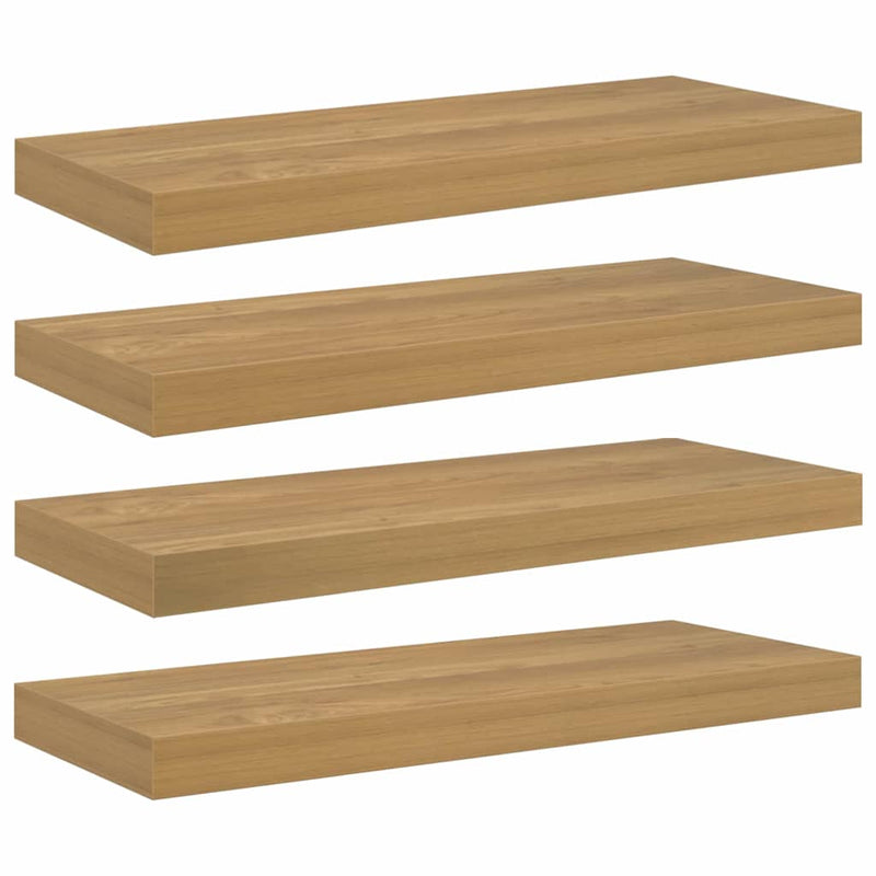 vidaXL Falpolc Falra szerelhető 4 pcs Barna 50 x 23 x 4 cm Faanyag