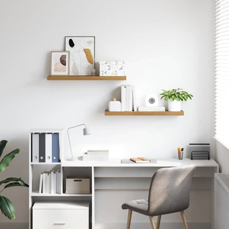 vidaXL Falpolc Falra szerelhető 2 pcs Barna 80 x 23,5 x 4 cm Faanyag