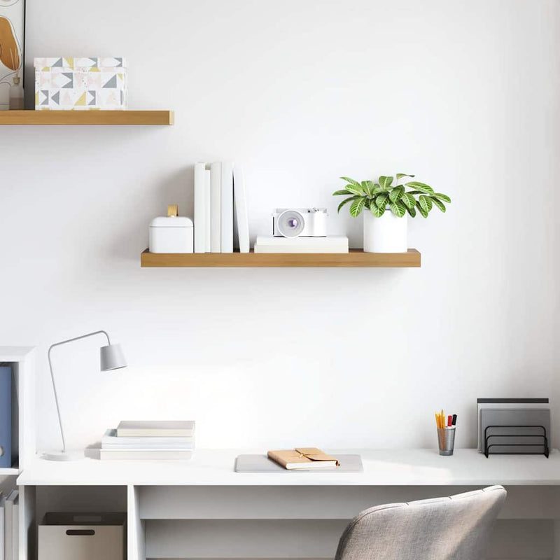 vidaXL Falpolc Falra szerelhető Barna 90 x 23,5 x 4 cm Faanyag