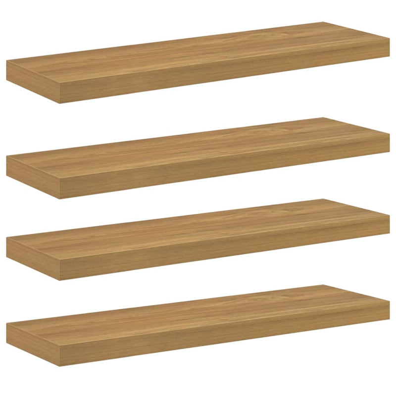 vidaXL Falpolc Falra szerelhető 4 pcs Barna 90 x 23,5 x 4 cm Faanyag