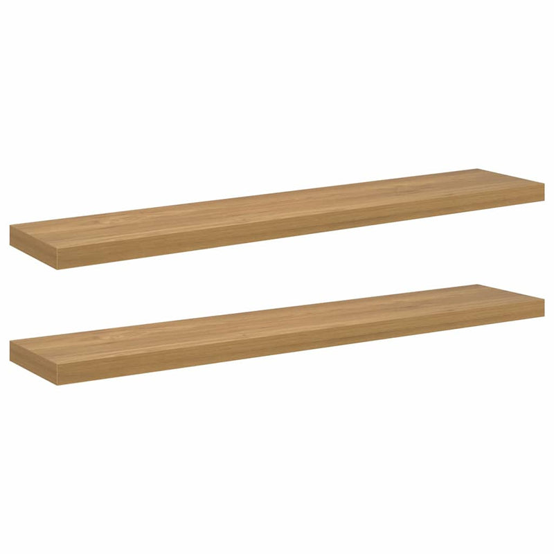 vidaXL Falpolc Falra szerelhető 2 pcs Barna 120 x 23,5 x 4 cm Faanyag